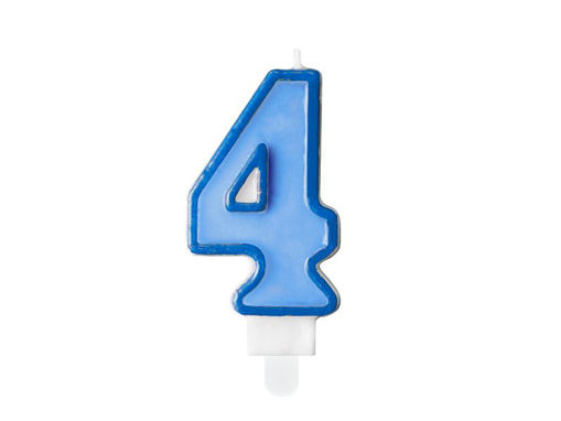 Picture of BIRTHDAY CANDLE BLUE NUMBER 4